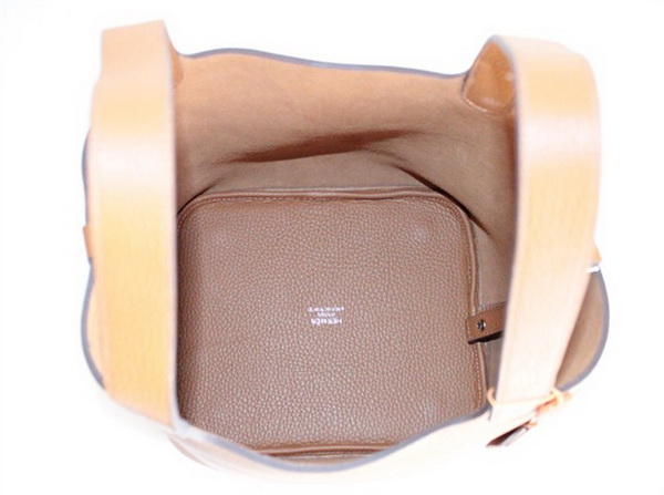 Fake & Replica Hermes Picotin Double Shoulder Bag Light Coffee 509060